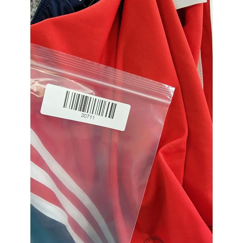 adidas Elastic Waistband 3-Stripes Activewear Skort Big Girls L 14 Navy/Red - Picture 14 of 14